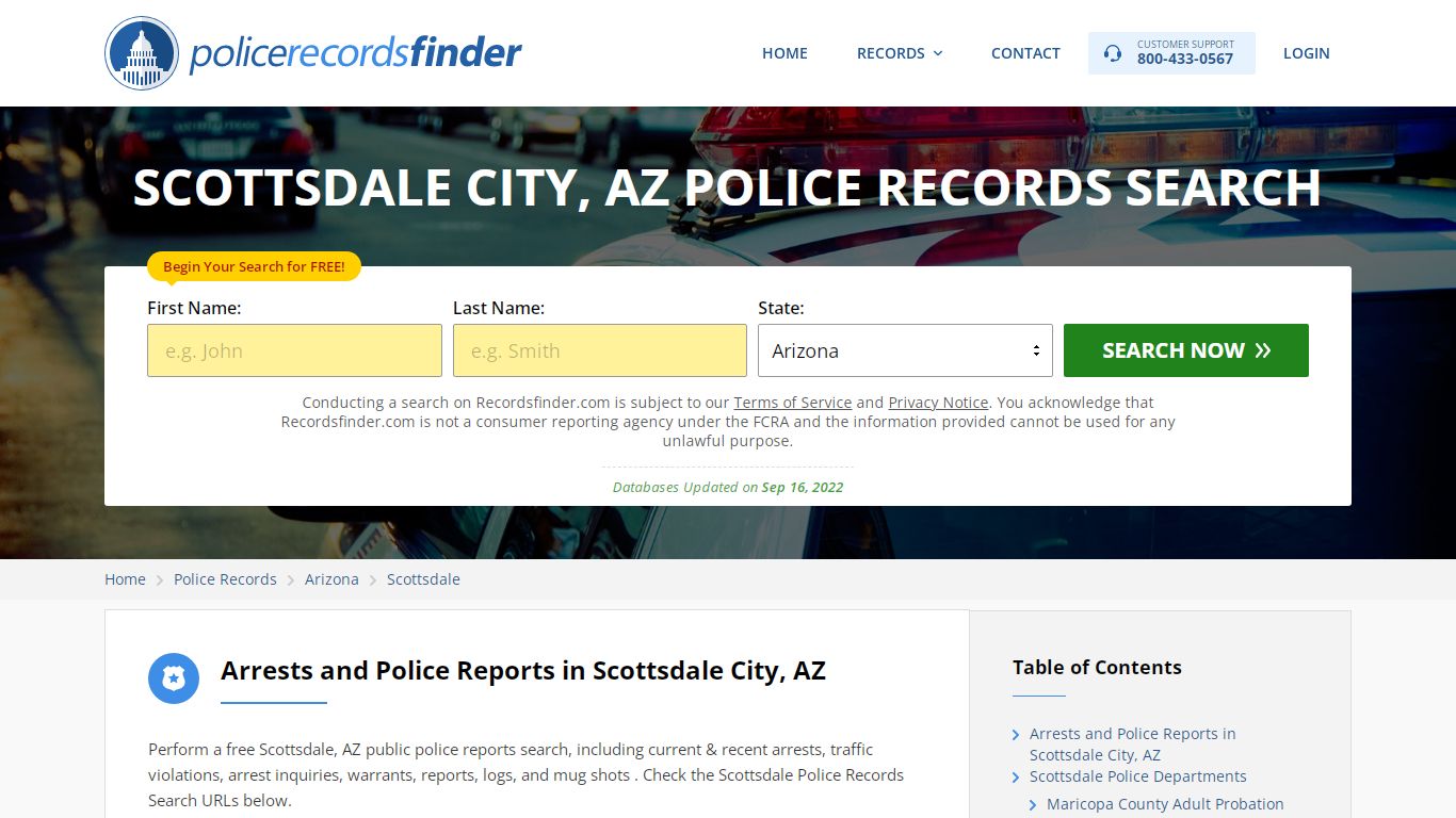 Scottsdale, Maricopa County, AZ Police Reports & Police Department Records